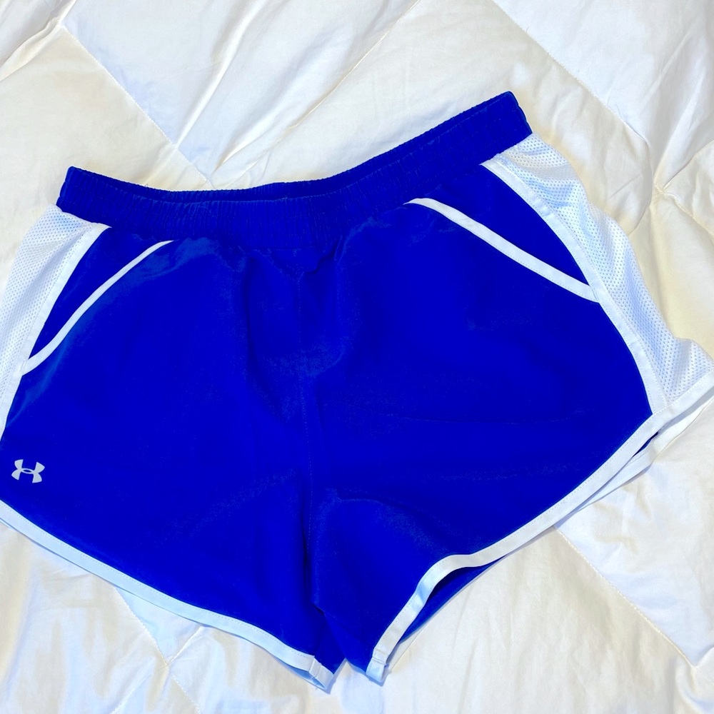 Under Armour Women's Fly By 1.0 Shorts. Royal Blue
